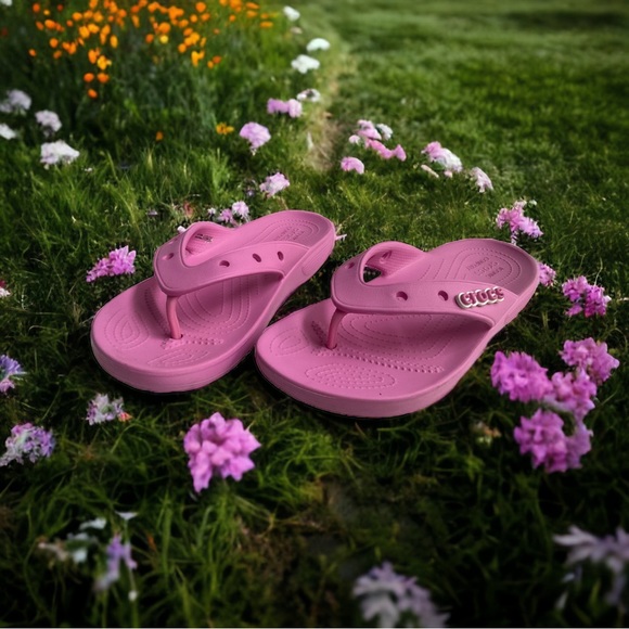 Crocs Iconic Comfort Pink Flip Flop Women’s 10 Men’s 8 - Picture 8 of 9